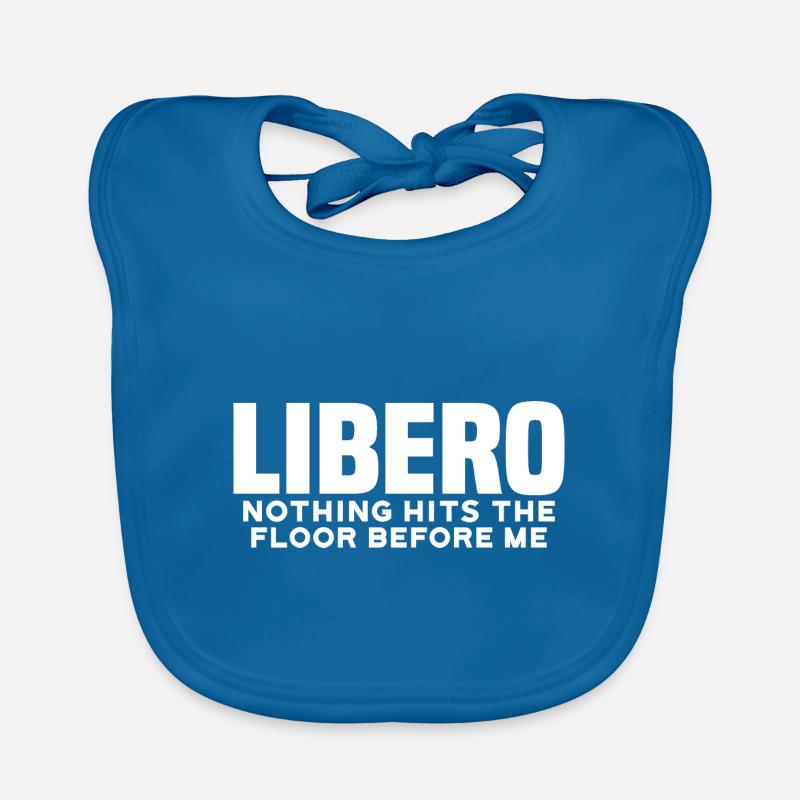 Libero, Nothing Hits The Floor Before Me 8 - Baby Bio-Lätzchen - Pfauenblau