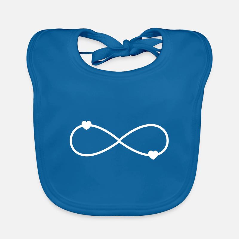 Symbole de l'infini Infini avec 2 coeurs Bavoir bio Bébé