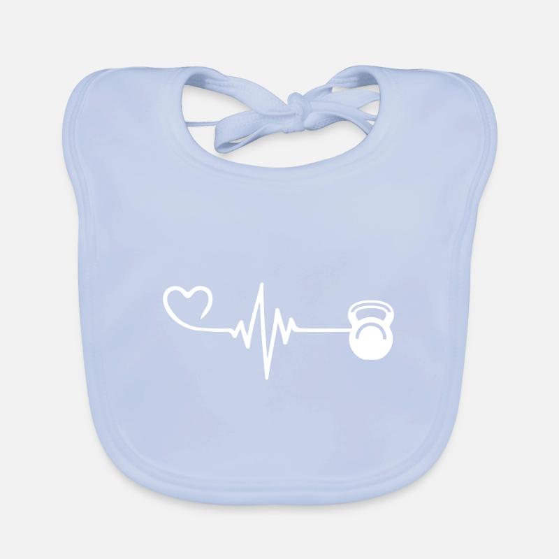 Dumbbell heartbeat Organic Baby Bibs
