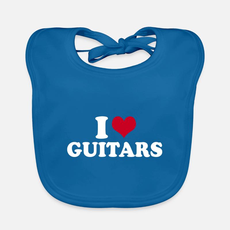 I Love Guitars Organic Baby Bibs