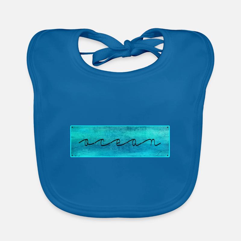 Océan - Bavoir bio Bébé - bleu paon