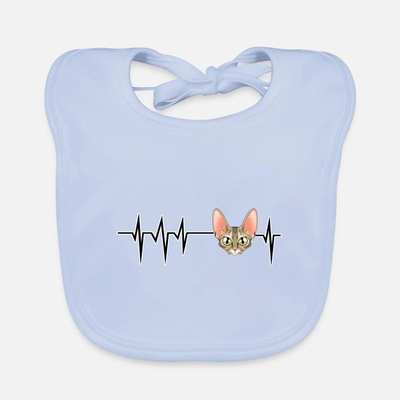 Cat Heartbeat I Devon Rex Cat Organic Baby Bibs