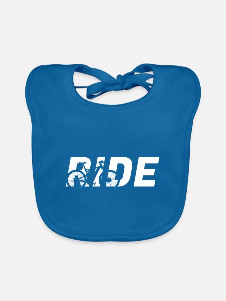 Mountainbike fahren MTB Downhill - Baby Bio-Lätzchen - Pfauenblau - Vorne