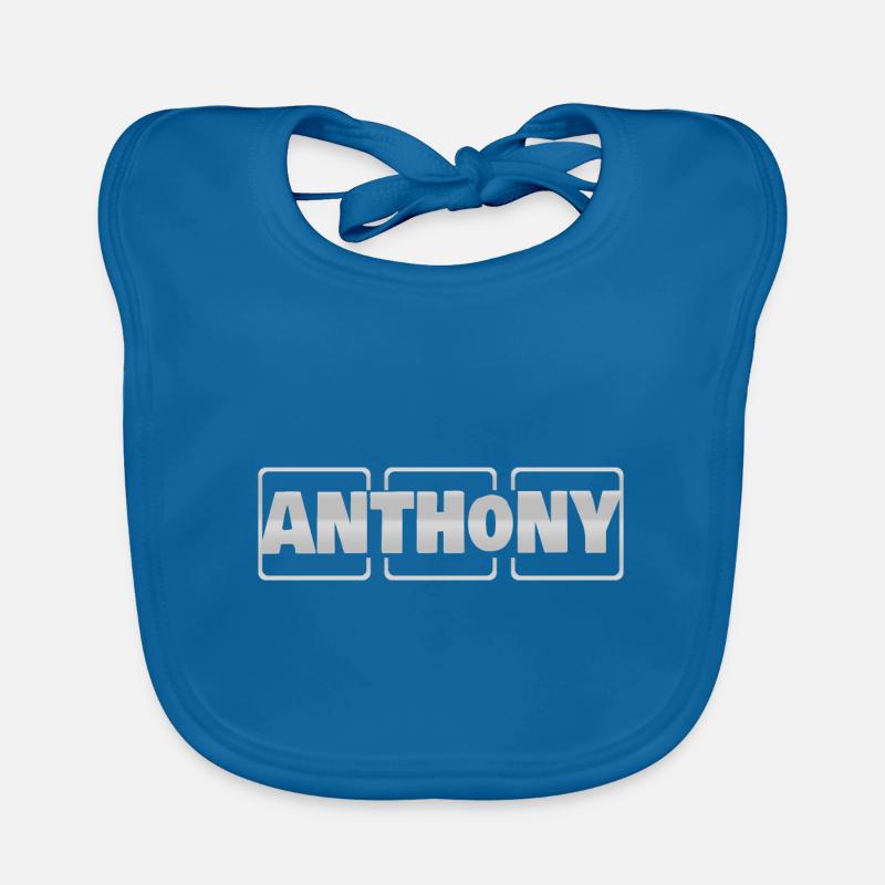 Baptiser Anthony - Bavoir bio Bébé - bleu paon