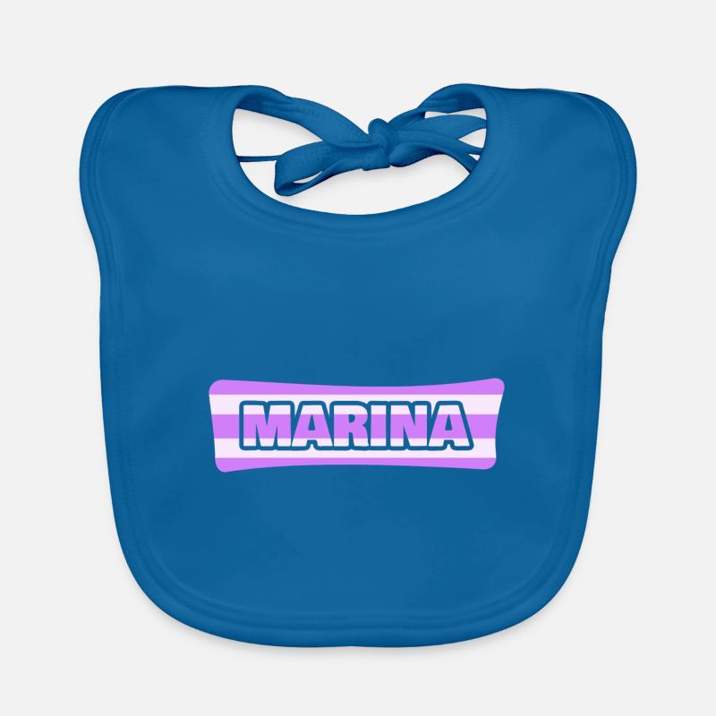 Marina - Bavoir bio Bébé - bleu paon