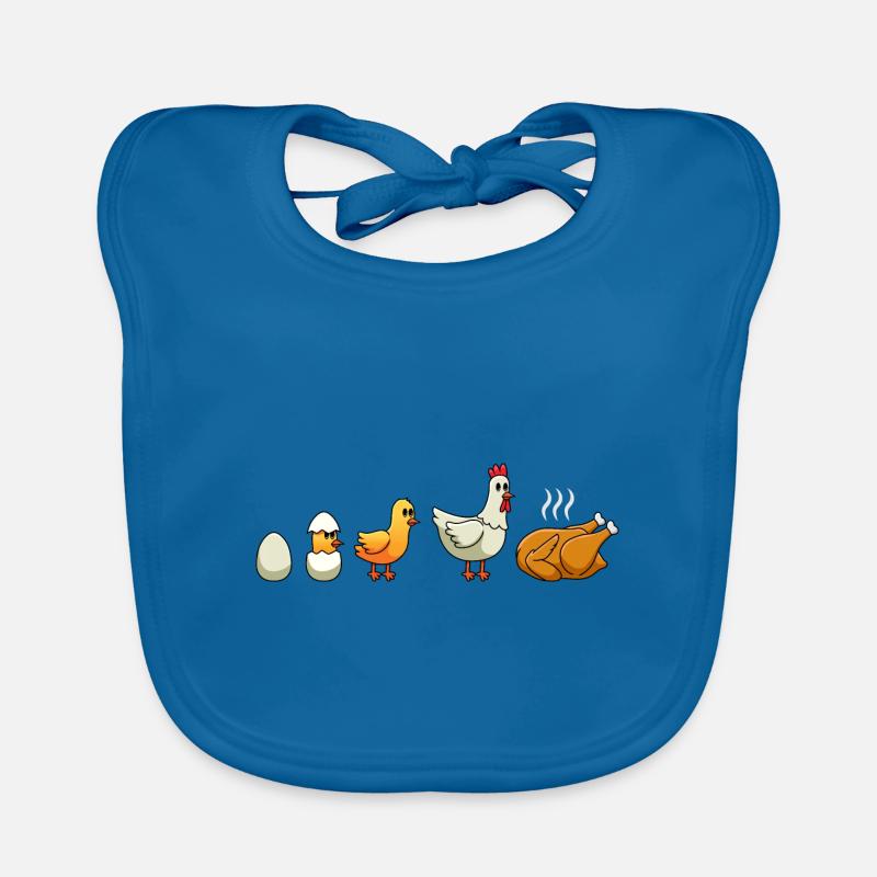 Hühner Evolution Huhn Hühnerhalter Hühner - Baby Bio-Lätzchen - Pfauenblau