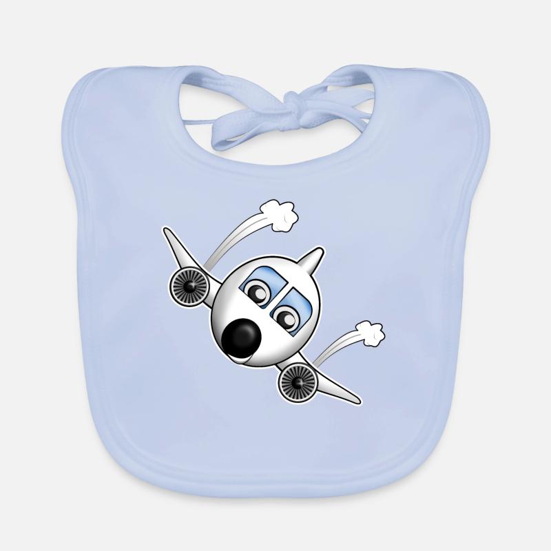 Plane with face Organic Baby Bibs