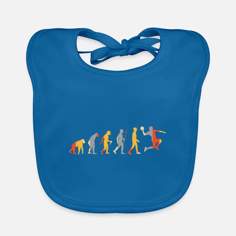 Evolution Handballeur - Bavoir bio Bébé - bleu paon