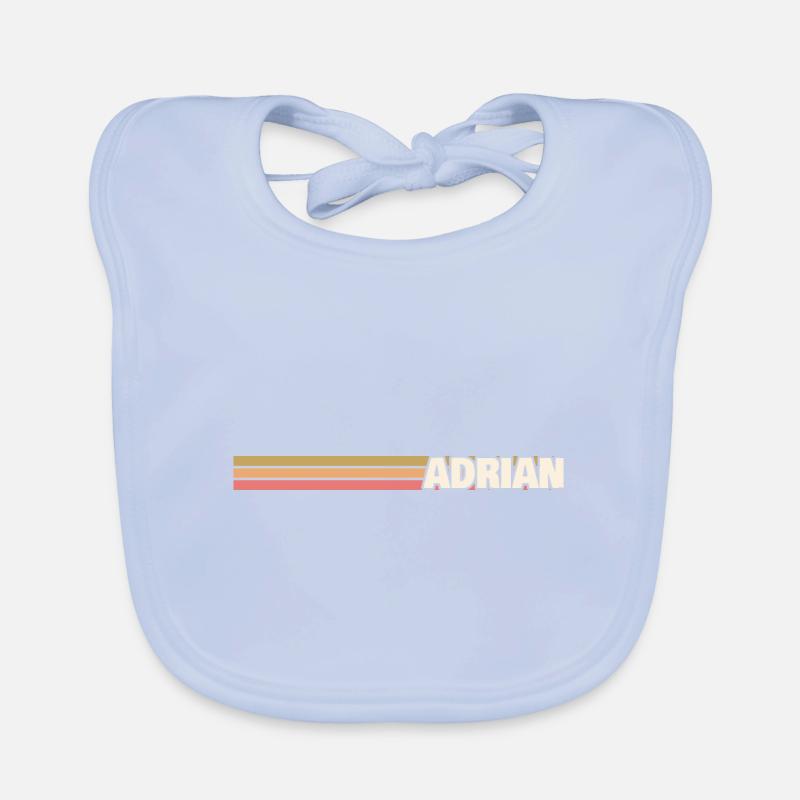 First name for Adrian Style Retro Organic Baby Bibs