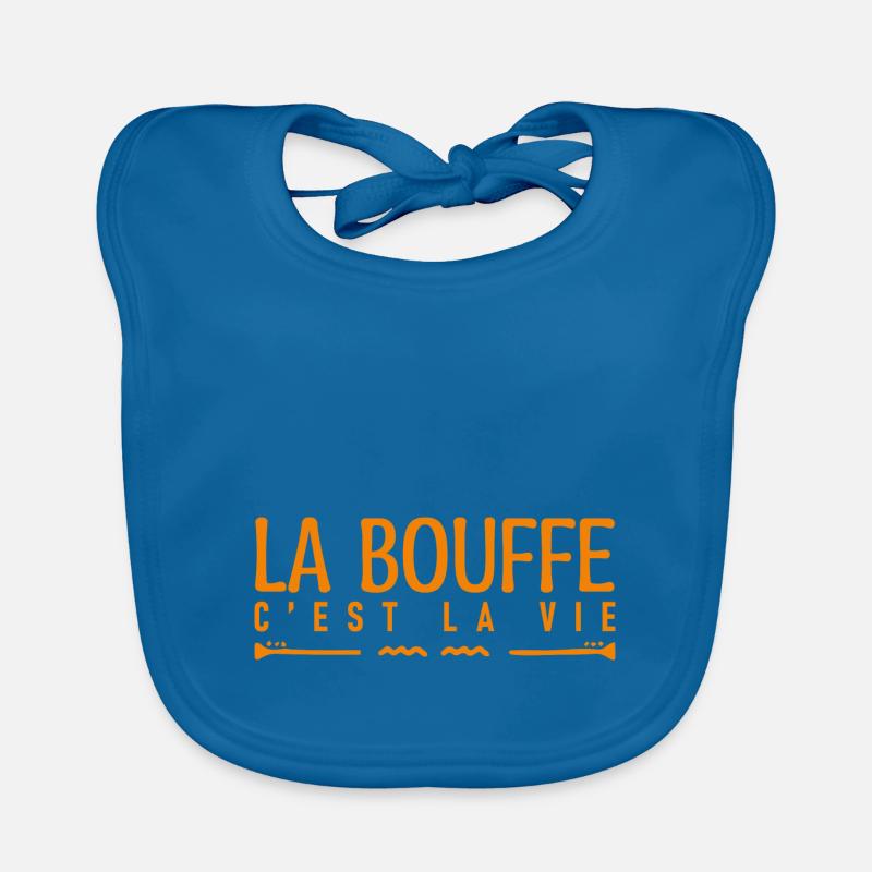La bouffe c'est la vie. J'aime la bouffe. Bavoir bio Bébé