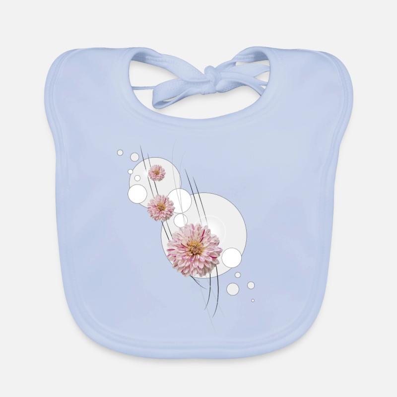 Dahlia fleurit gris Bavoir bio Bébé