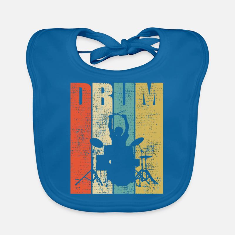 Drums Drum Drumline Drumline - Bavoir bio Bébé - bleu paon