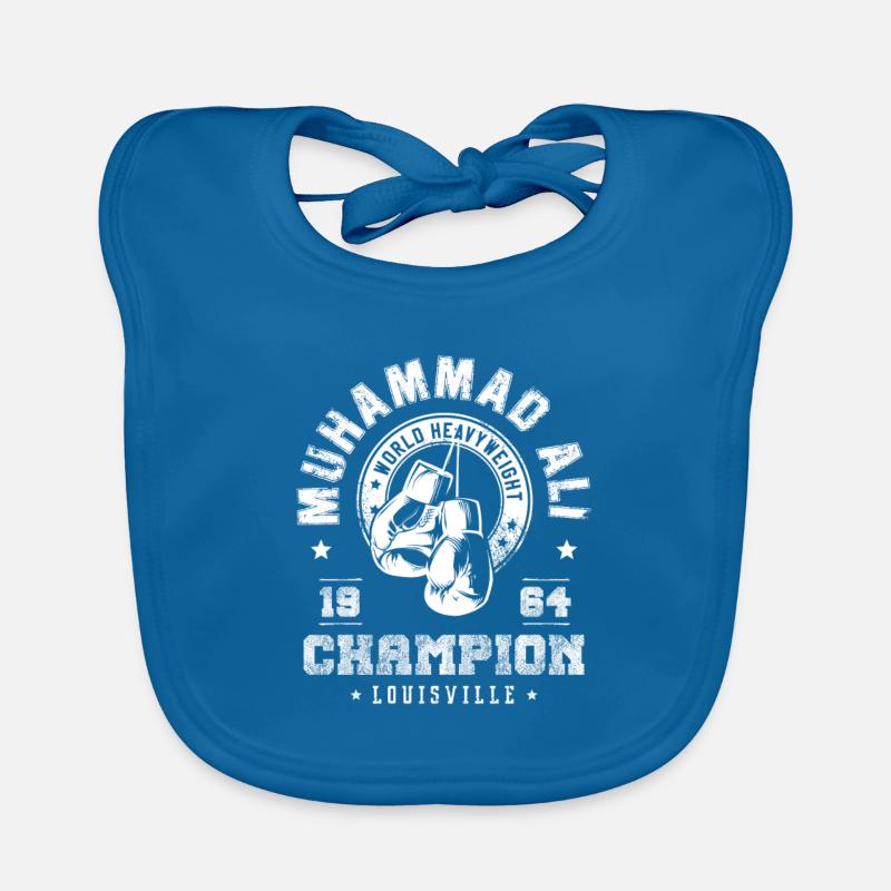 Muhammad Ali - Bavoir bio Bébé - bleu paon
