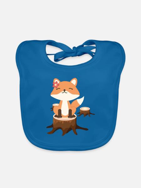 Fox - Organic Baby Bibs - peacock-blue