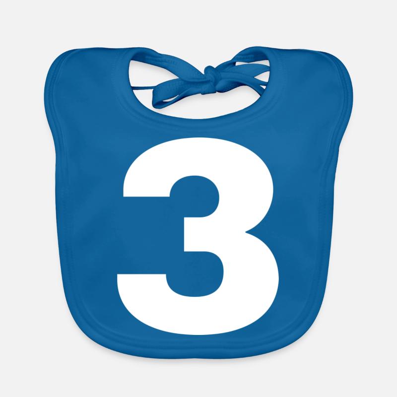 Tshirt numéro 3 - Bavoir bio Bébé - bleu paon