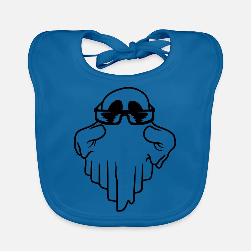 Ghost Sunglasses Comic Halloween Organic Baby Bibs