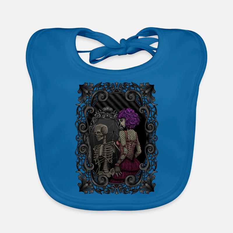 Skeleton mirror image - dead inside - Gothic Organic Baby Bibs