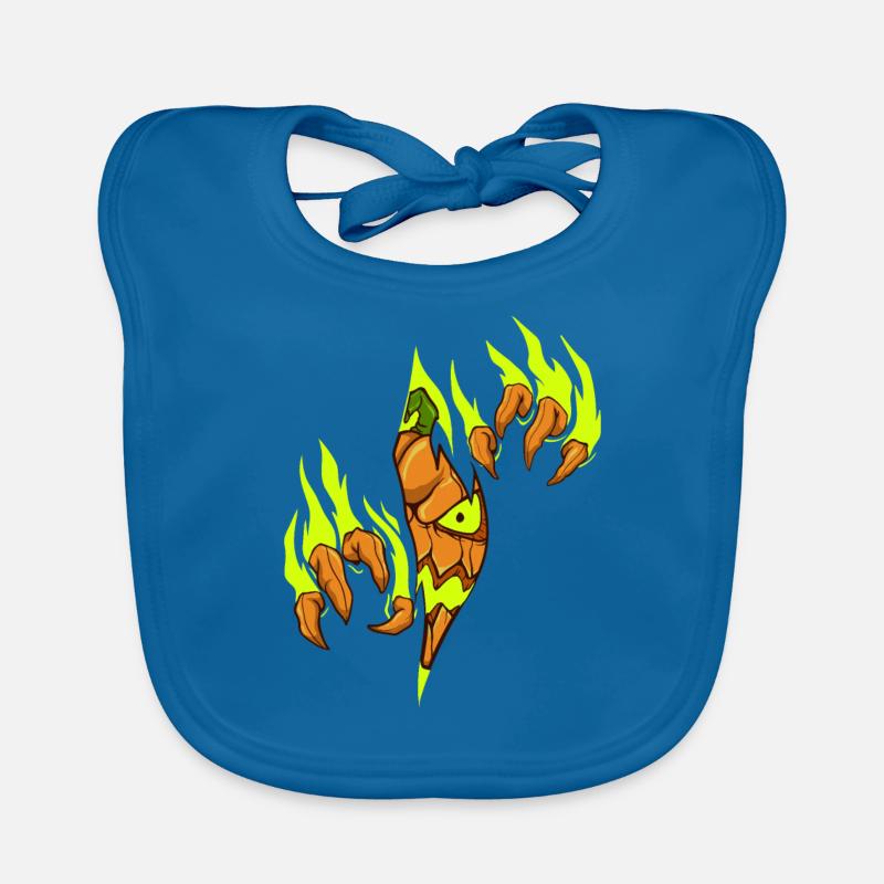 Jack O'Lantern - Evil Halloween Pumpkin Organic Baby Bibs