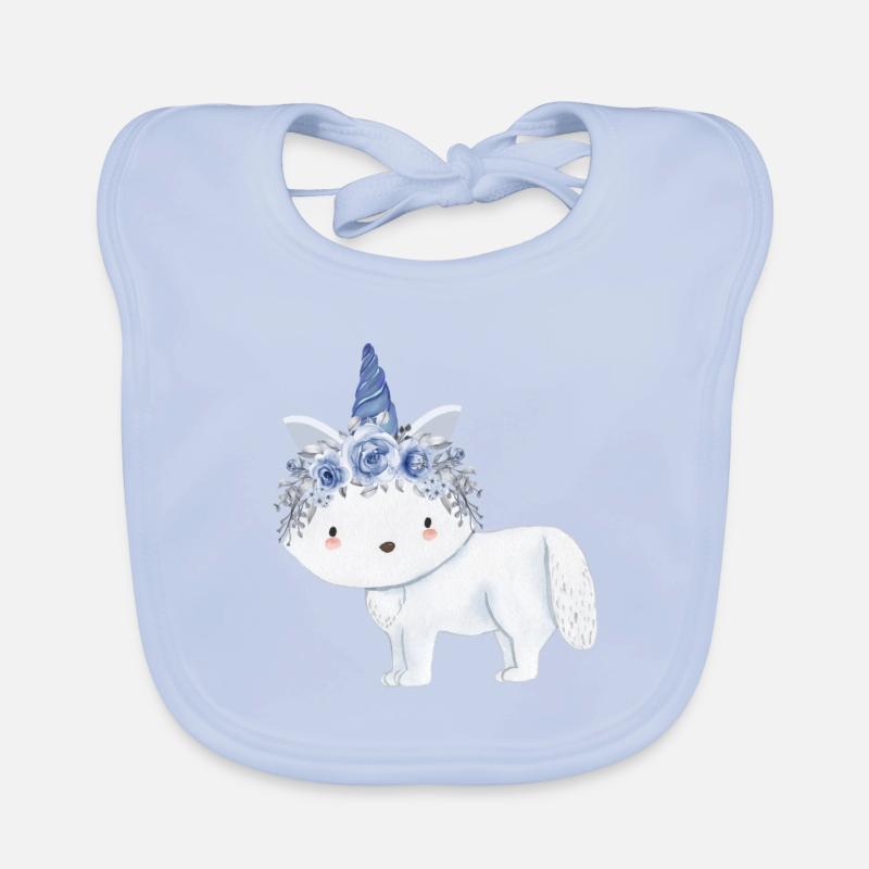 Cute arctic fox Organic Baby Bibs