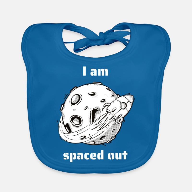 I Am Spaced Out Funny Retro Outer Space Designs Organic Baby Bibs