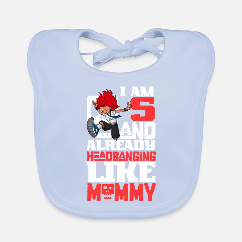 Ich bin 5 - Mädchen Rocker Baby Bio-Lätzchen