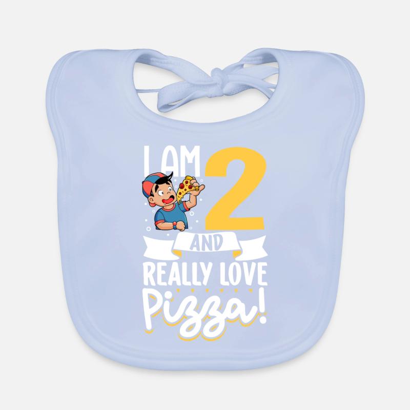 Ich bin 2 - Jungen Pizza Baby Bio-Lätzchen
