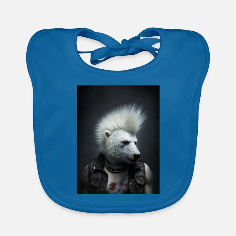 Cool Punk Polar Bear - Bavoir bio Bébé - bleu paon