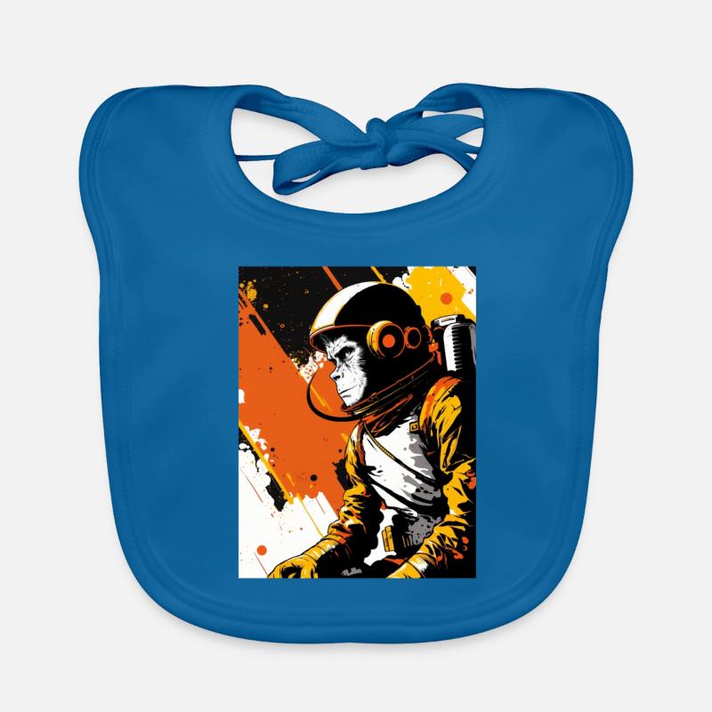 Monkey Astronaut Organic Baby Bibs