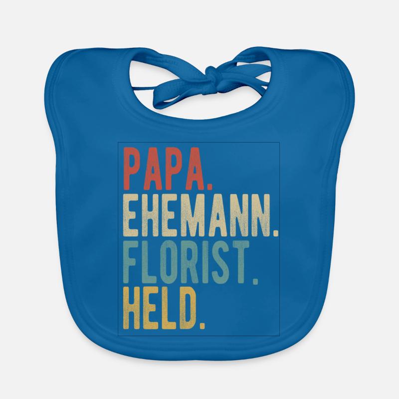 Florist Papa Ehemann Held Baby Bio-Lätzchen