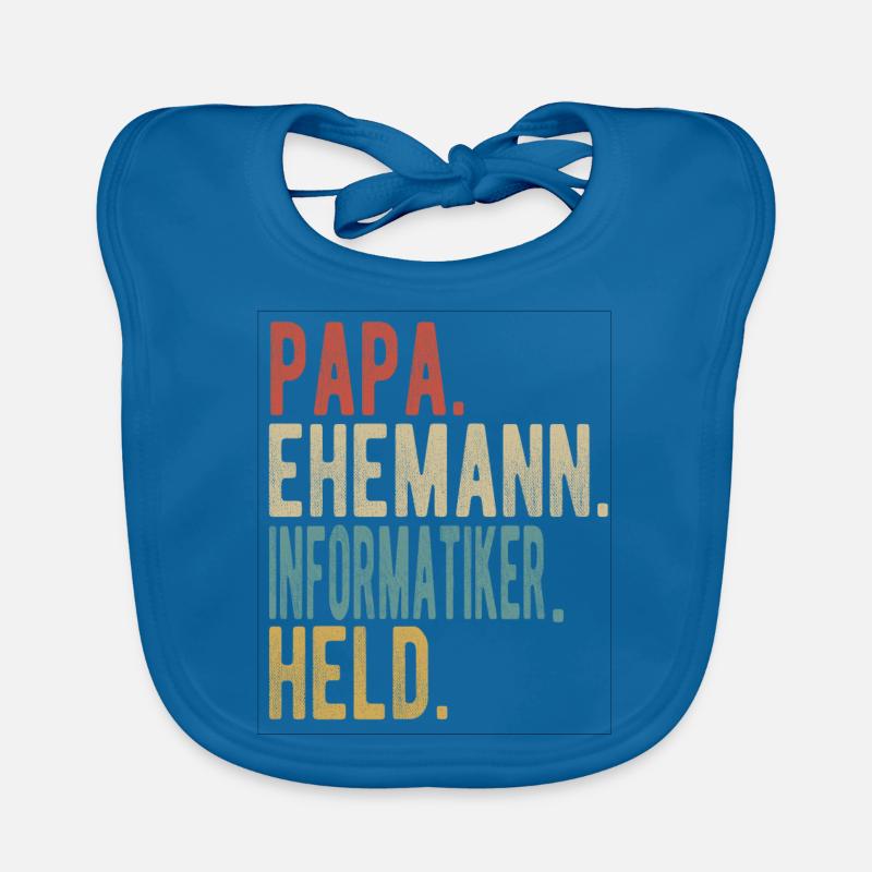 Informatiker Papa Ehemann Held Baby Bio-Lätzchen