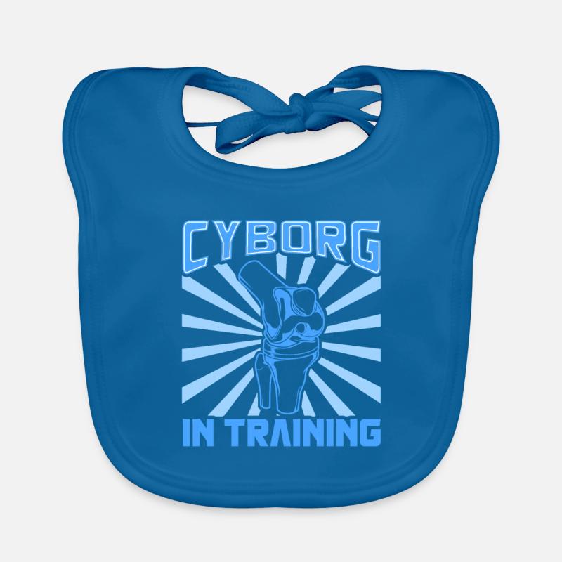 Cyborg im Training - Knieprothese Baby Bio-Lätzchen