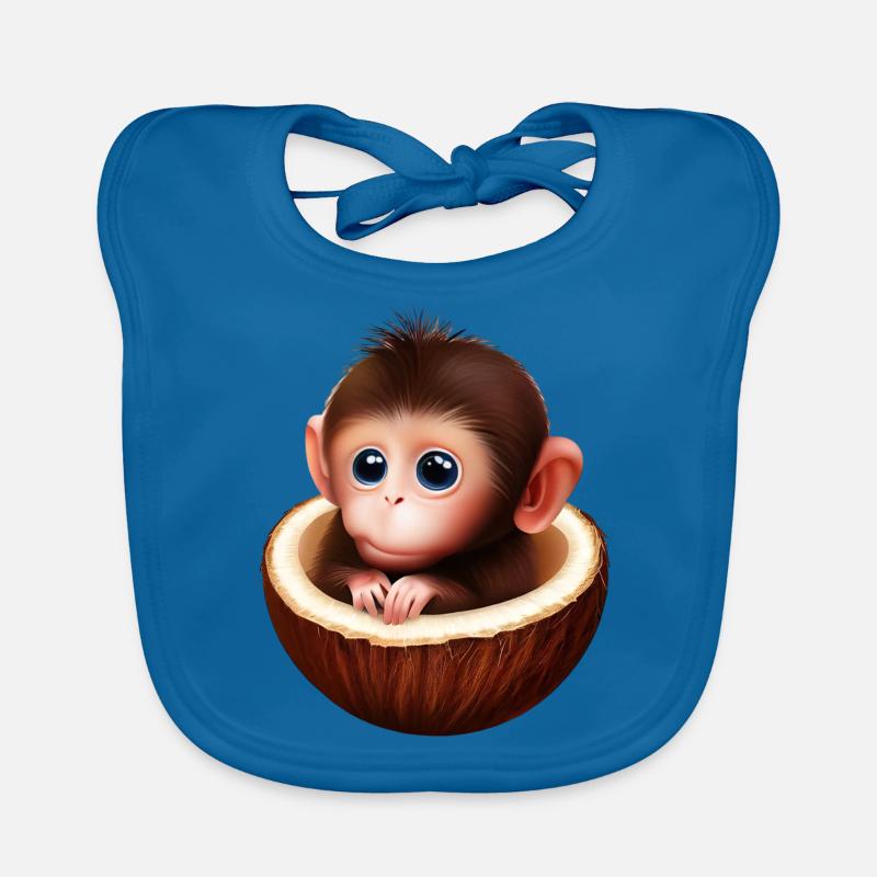 Singe dans une noix de Bavoir bio Bébé