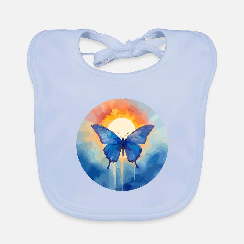 Blue Morpho Butterfly Organic Baby Bibs