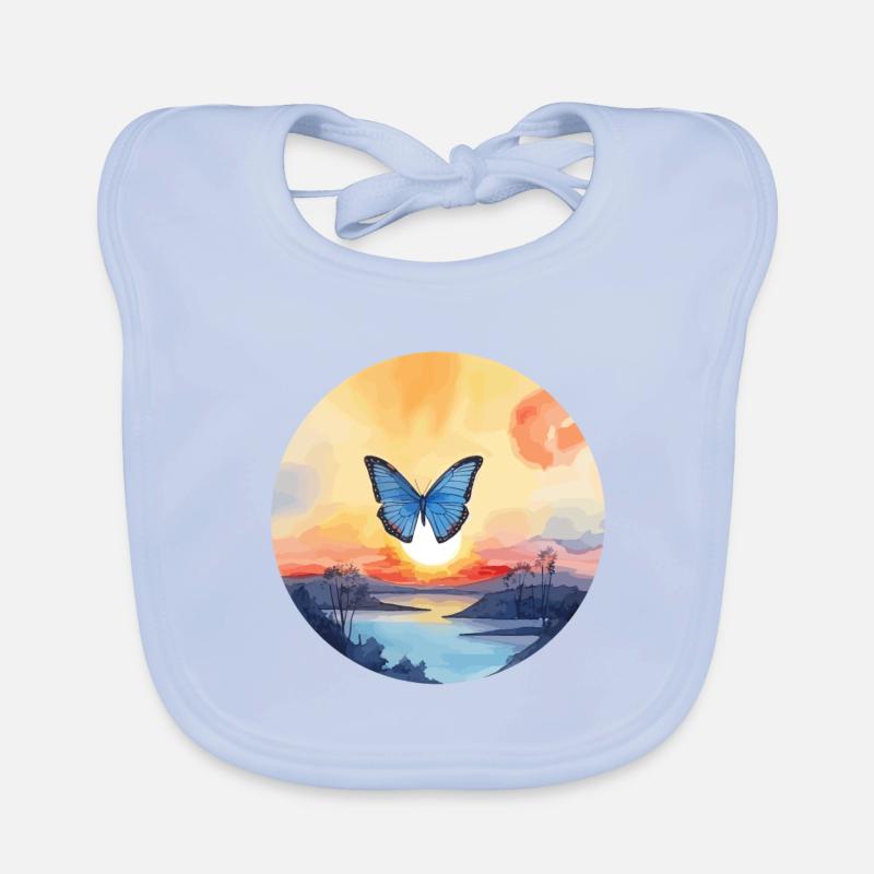 Blue Morpho Butterfly Organic Baby Bibs