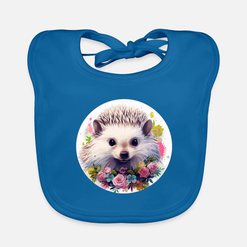 Süßer Igel - Baby Bio-Lätzchen - Pfauenblau
