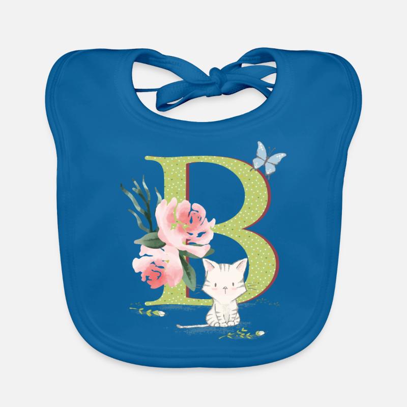 Anfangsbuchstabe B mit Katze Baby Bio-Lätzchen