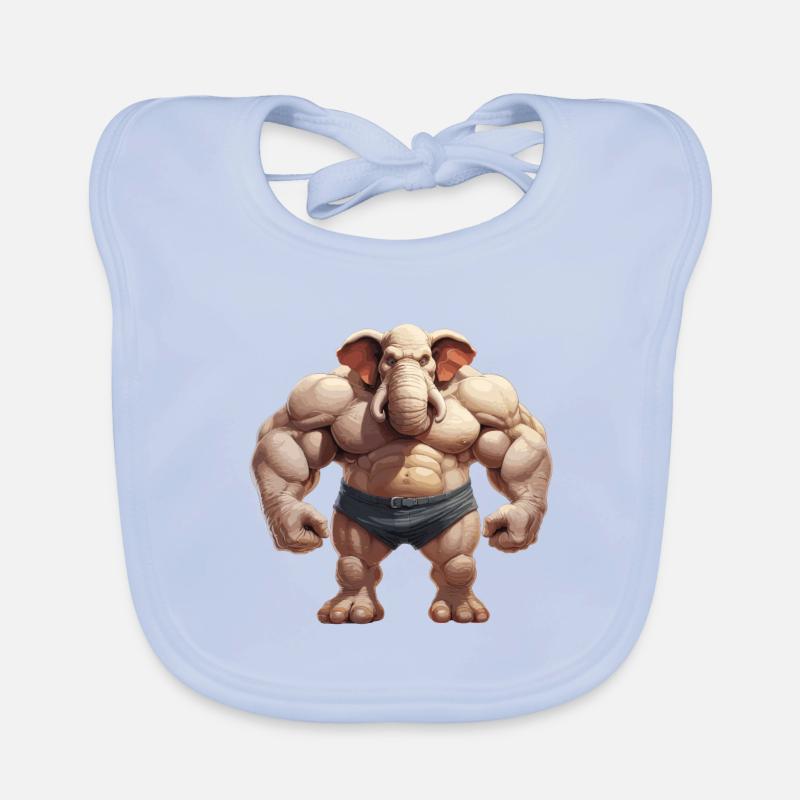 Bodybuilder Eléphant Bavoir bio Bébé