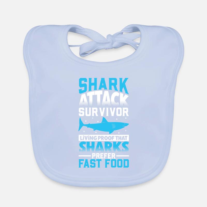Les requins aiment la restauration rapide - attaque de requin Bavoir bio Bébé