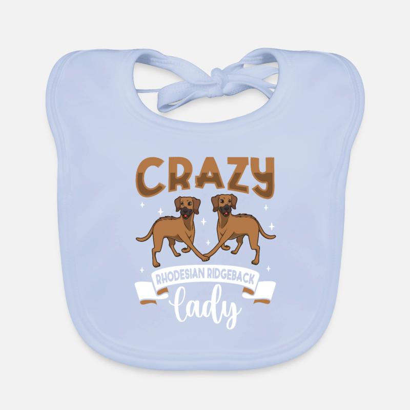 Crazy Rhodesian Ridgeback Lady Organic Baby Bibs