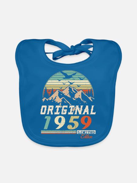 1959 Vintage Retro Geburtstag Vintage Geschenk - Baby Bio-Lätzchen - Pfauenblau