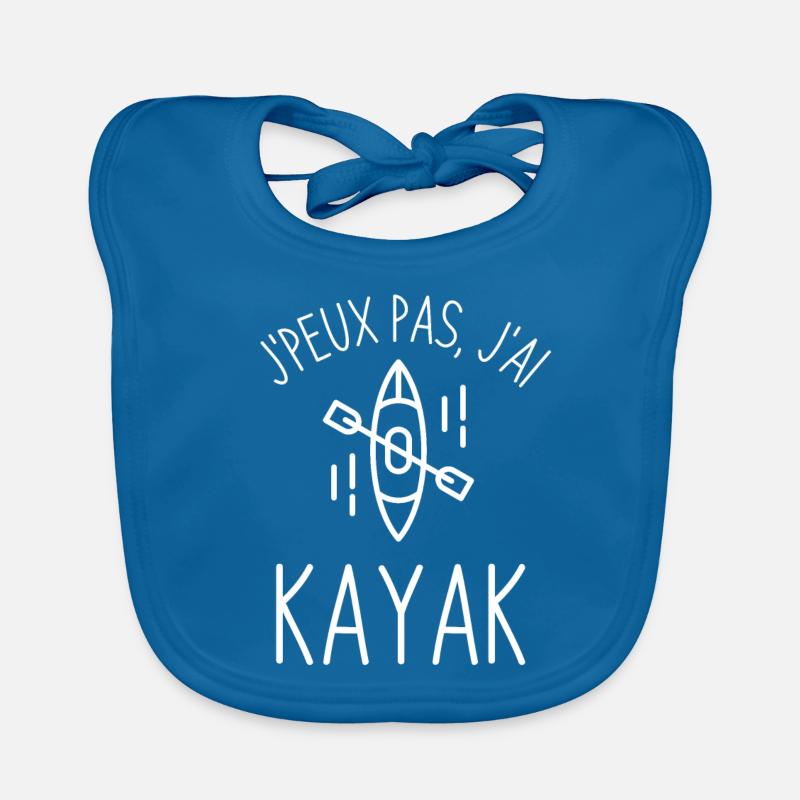 Rameur kayak - Bavoir bio Bébé - bleu paon