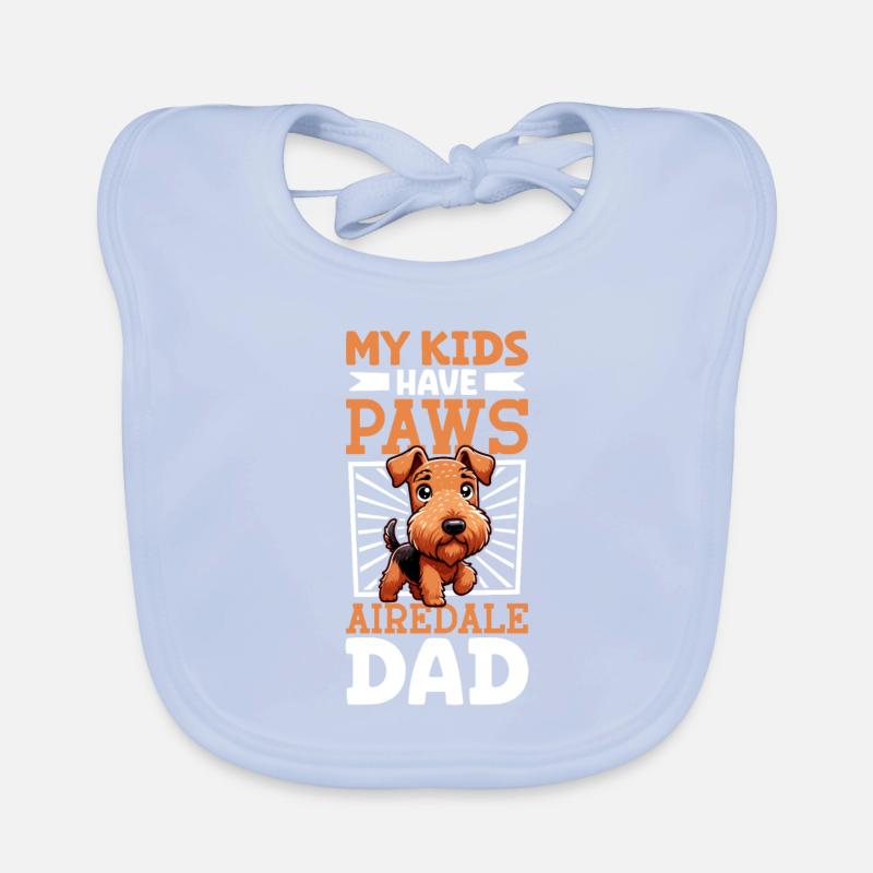 Airedale Terrier papa Bavoir bio Bébé