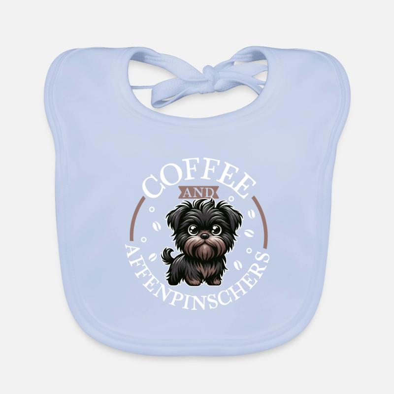 Coffee and Affenpinscher Organic Baby Bibs