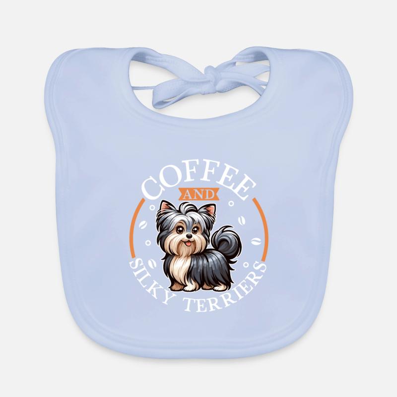 Café et Silky Terrier australien Bavoir bio Bébé