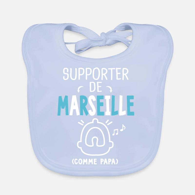 bébé supporter de Marseille comme papa Bavoir bio Bébé
