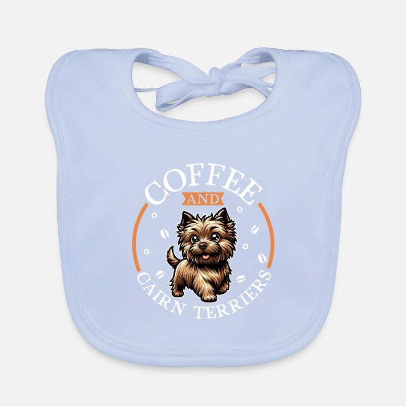 Café et Cairn Terrier Bavoir bio Bébé