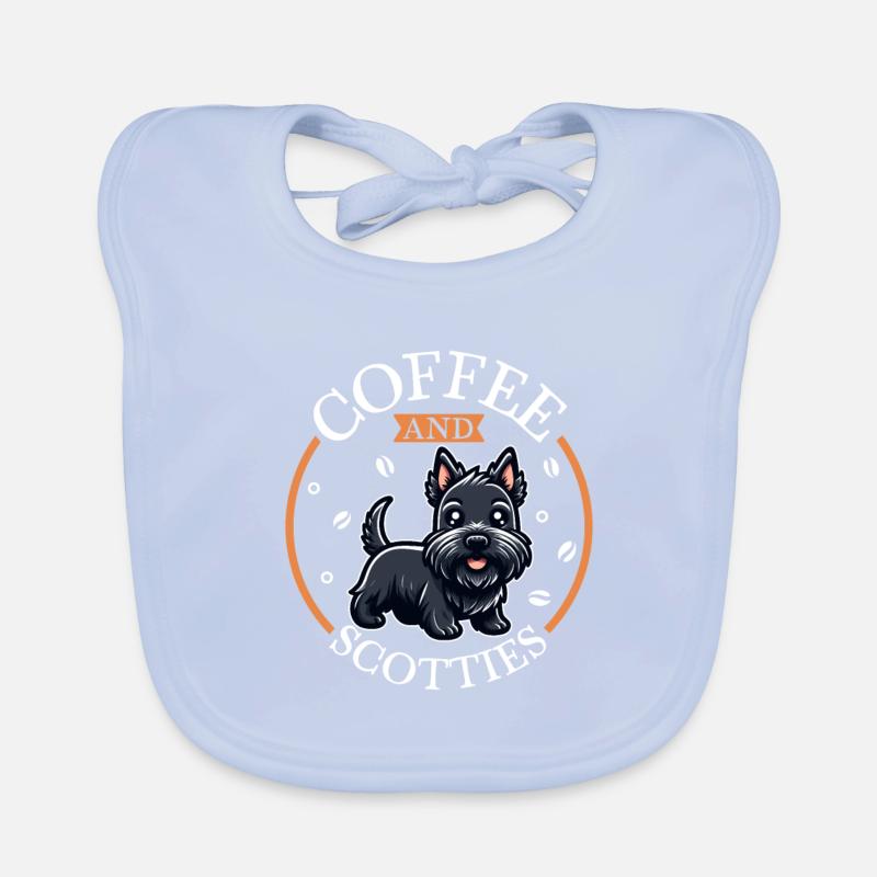 Coffee and Scottish Terrier Organic Baby Bibs