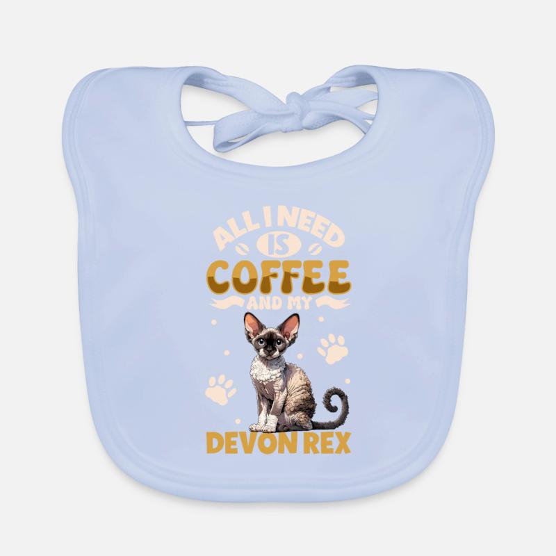 Coffee and my Devon Rex Organic Baby Bibs