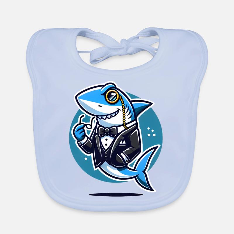 requin chic en smoking design vectoriel Bavoir bio Bébé