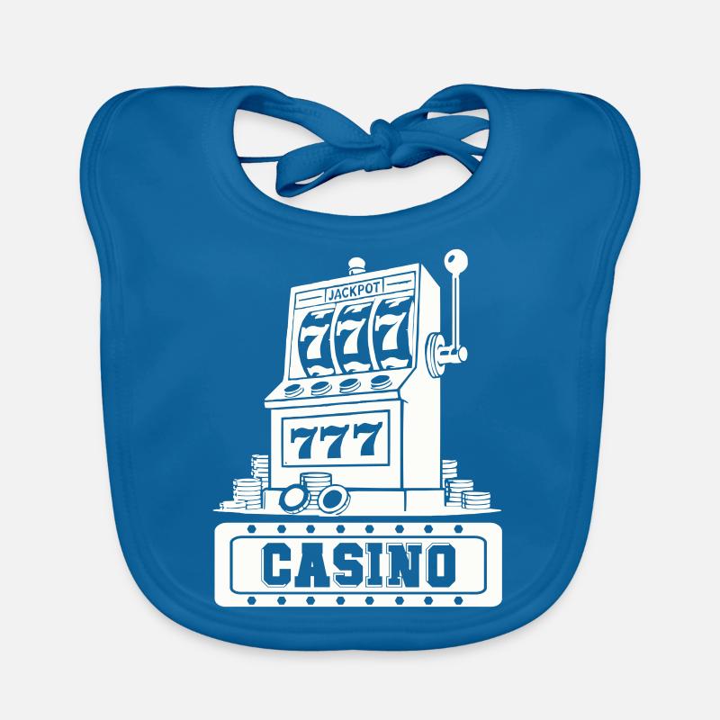 Jackpot Machine à sous Casino - Bavoir bio Bébé - bleu paon
